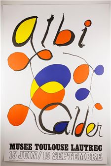 ALBI, poster created by Alexander CALDER in original lithography, for his exhibition in Albi in 1971. Picture