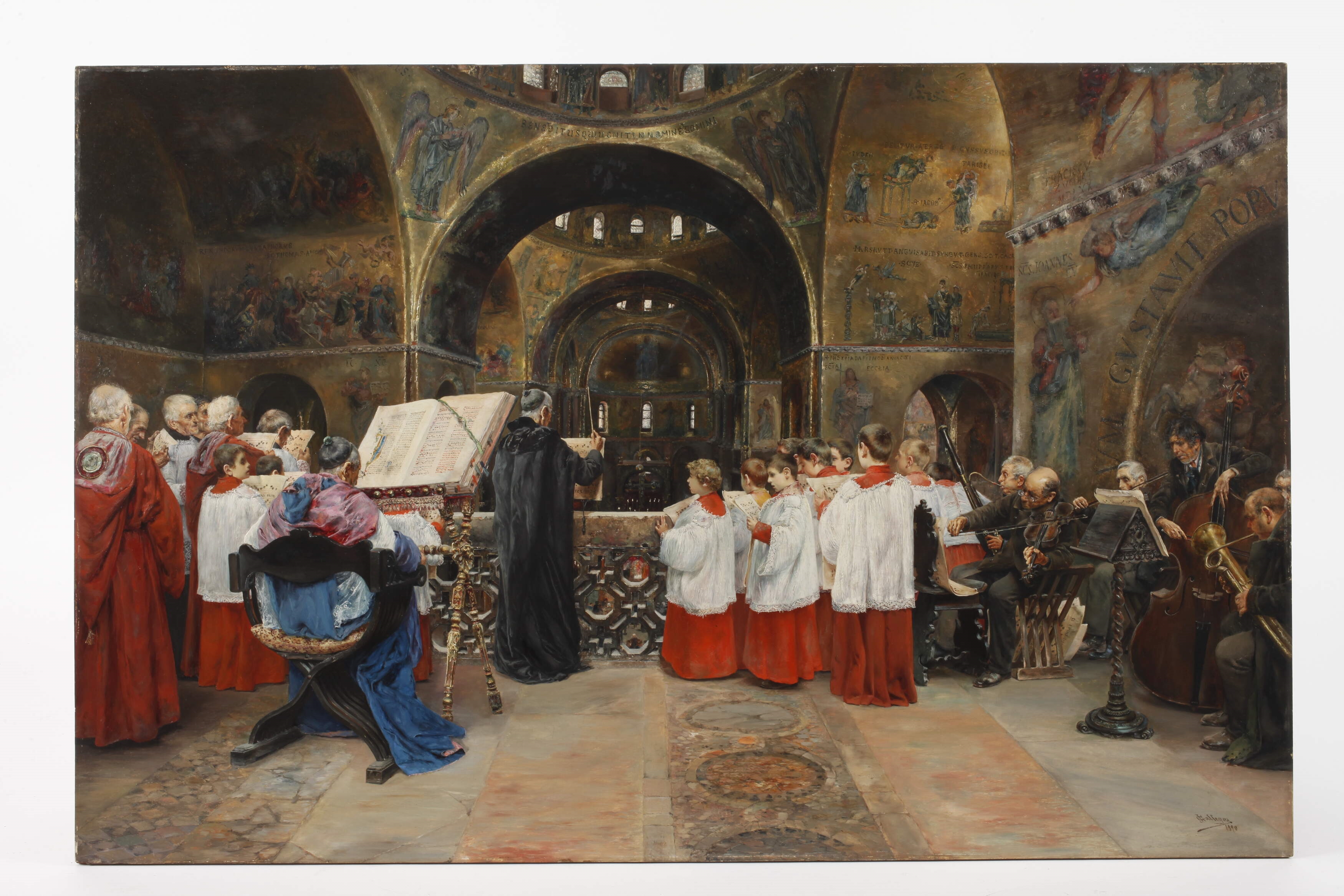 Artwork by José Gallegos y Arnosa, Im Markusdom von Venedig, Made of Öl auf malplatte