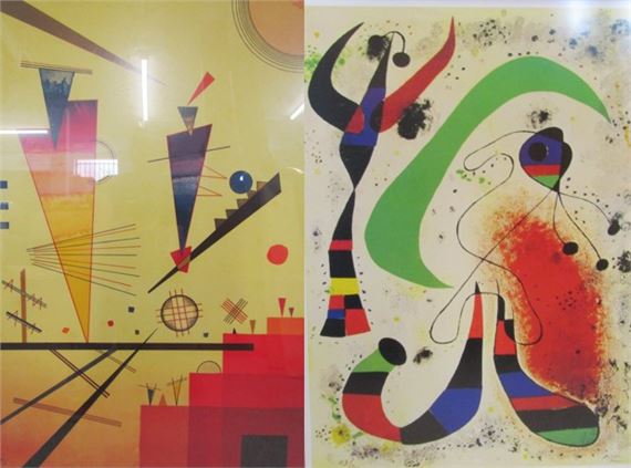 Two large framed abstract posters by Joan Miro & Wassily Kandinsky - Joan Miró