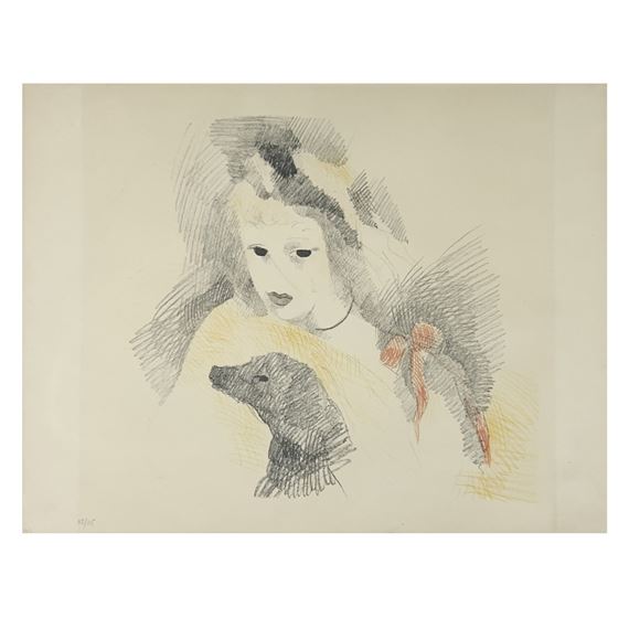Marie Laurencin | Young girl with a dog | MutualArt