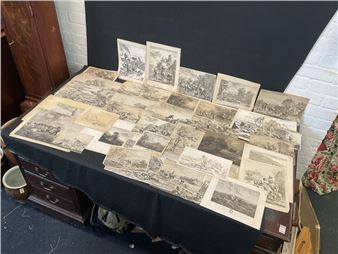 A collection of C17th and C18th old master engravings after N Berchem, J van Campen, A Cuyp, A van der Cabel, Titian, GF Grimaldi, Jan de Visscher, P Wouwermans, landscapes and rustic scenes, etc. (43) Picture