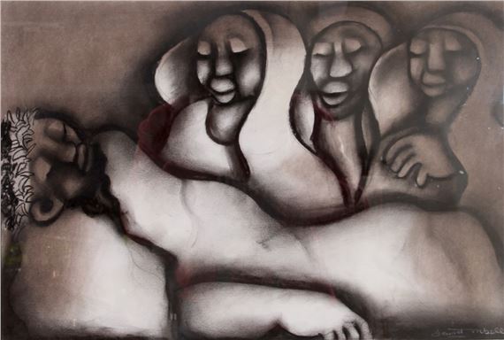 THREE CLOAKED FIGURES - David Mbele