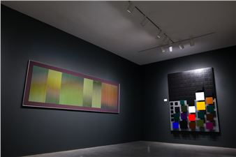 Installation view of Carlos Cruz-Diez exhibition at Heather James Fine Art, Palm Desert.