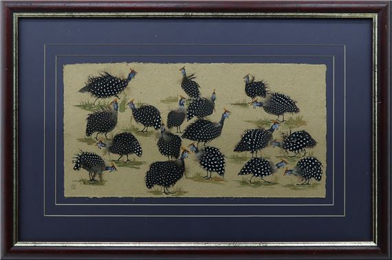 【希少】アフリカのギニアガン羽根を使ったアート絵画　Gail Dahlの作品 Gail Dahl Market Overview: Art for Sale