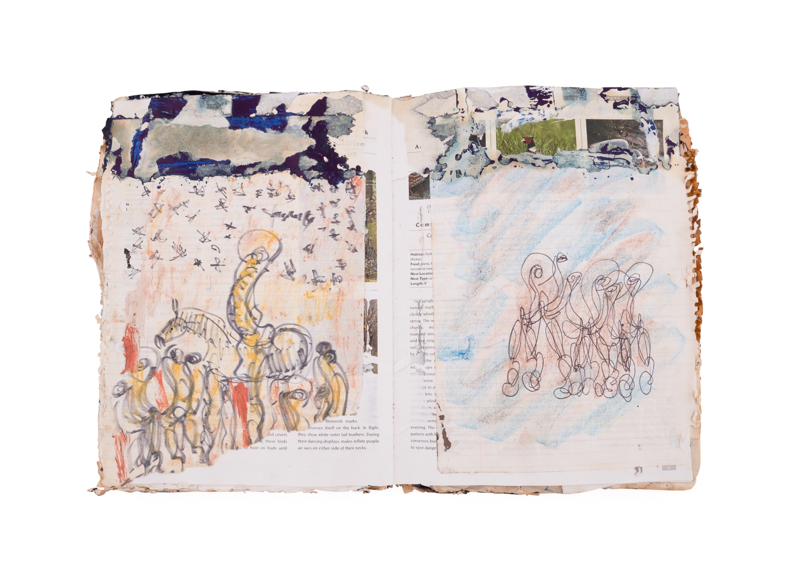 A worn, dark-bound book with visible signs of age and use.