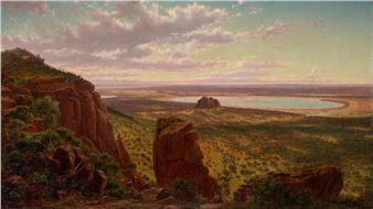The Mitre Rock and lake from Mt Arapiles