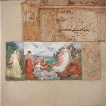 Installation view of Marie Bracquemond exhibition at Musée d'Orsay.