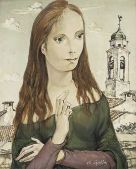 Jeune Femme, devant l'église