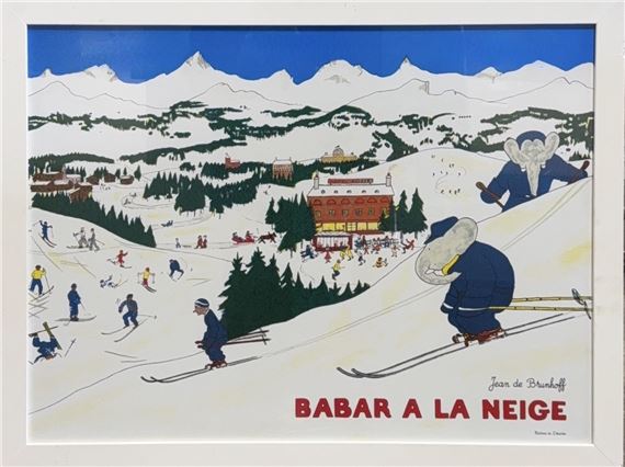 Babar A La Neige 1986年/ジャン ド ブリュノフ/ポスター Jean de Brunhoff | BABAR à la neige | MutualArt