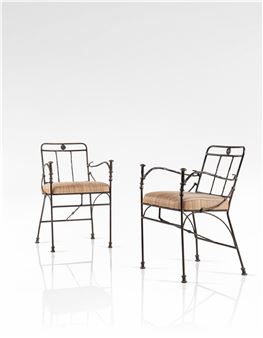 Pair of Pommeaux de Canne armchairs, special commission