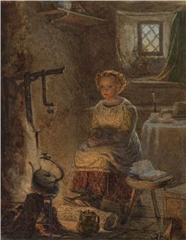 Girl By The Fireplace