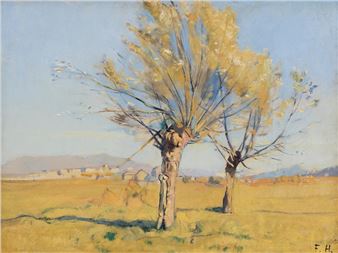 Landschaft mit Weidenbäumen, Genf, um 1880