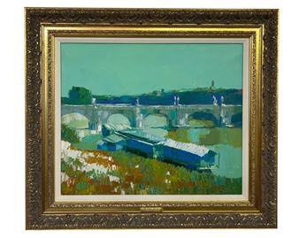 NICOLE SiMBARI "THE TIBER RIVER" OIL ON CANVAS - Nicola Simbari