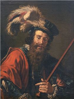 Retrato de caballero con sombrero de plumas