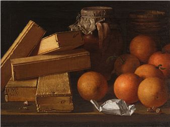 Still Life with Oranges, Nuts and Spices, Boxes of Sweetmeats, a Jug, and a Cask