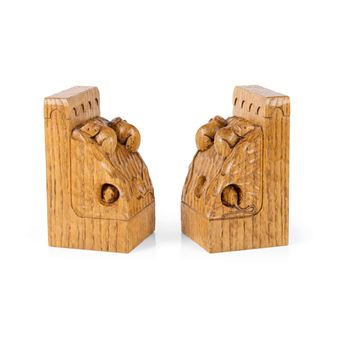 PAIR OF TRIPLE MICE BOOKENDS
