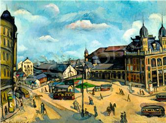 Budapest, Berlin Square (Budapest View with Nyugati Railway Station)