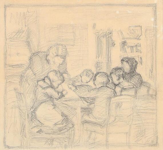 Bjerre Niels | Children and a woman around the table | Compare similar ...
