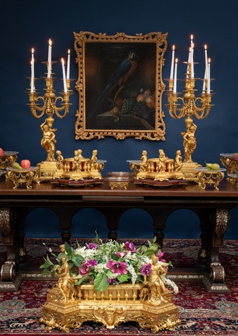 A Louis Napoleon Gilt-Bronze Surtout de Table Suite