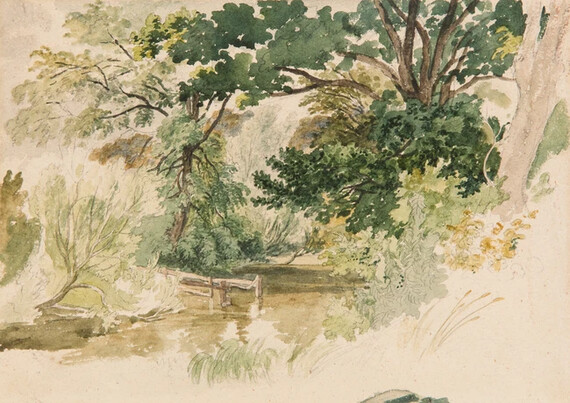 Robert Hills | A stream running among trees and foliage | MutualArt