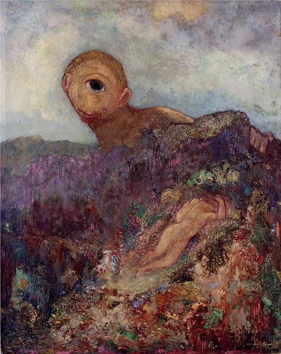 Odilon Redon, The Cyclops, c. 1914, oil on cardboard mounted on panel, Kröller-Müller Museum, Otterlo