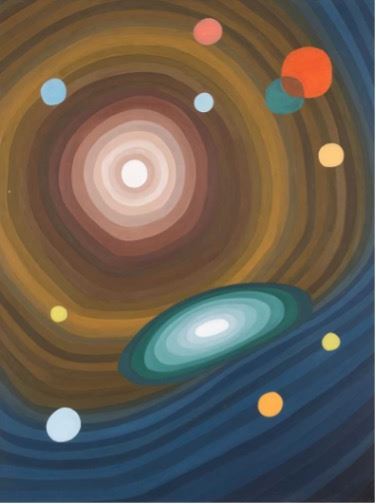 Oskar Fischinger, Space Abstraction No. 3, 1966, oil on canvas. Courtesy of Palm Springs Art Museum.