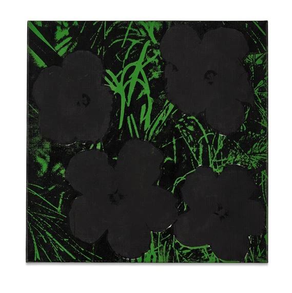 Andy Warhol, Flowers, dated 1964, acrylic and silkscreen ink on canvas. Photo: Sotheby’s.