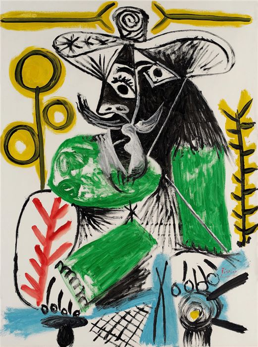 Pablo Picasso, Homme assis, dated 10.12.69. Oil and Ripolin on canvas. Photo: Sotheby’s.
