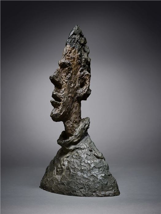 Alberto Giacometti, Grande tête mince, conceived in 1954 and cast in 1955. Painted bronze. Sculpture. Photo: Sotheby’s.