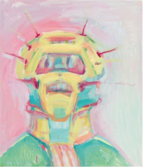 Maria Lassnig, Happy Martian, c. 1986-1999, Oil on canvas, Courtesy: Maria Lassnig Foundation, Photograph Courtesy: Jorit Aust, 2023. Private Collection, Vienna