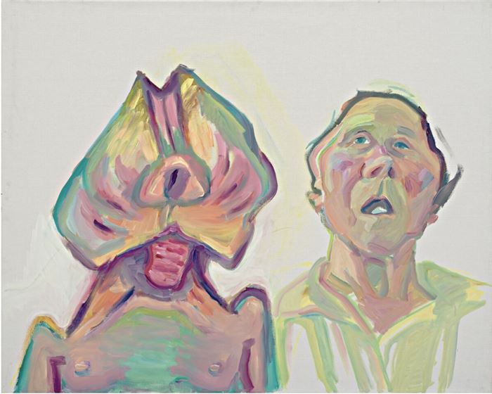 Maria Lassnig, Two Ways of Being (Double Self Portrait), 2000, Oil on canvas, 100.3 x 124.7 cm, Courtesy: Maria Lassnig Foundation