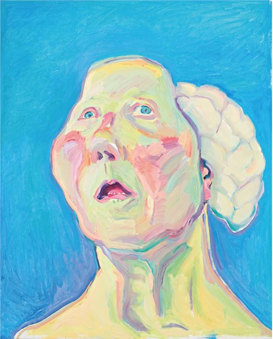 Maria Lassnig, Lady With Brain, Oil on canvas, c. 1990-1999, 125 x 100 cm, Courtesy: Maria Lassnig Foundation