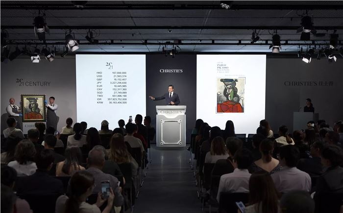 Rahul Kadakia auctions Picasso’s Buste de femme at Christie’s Hong Kong on September 26, 2025.