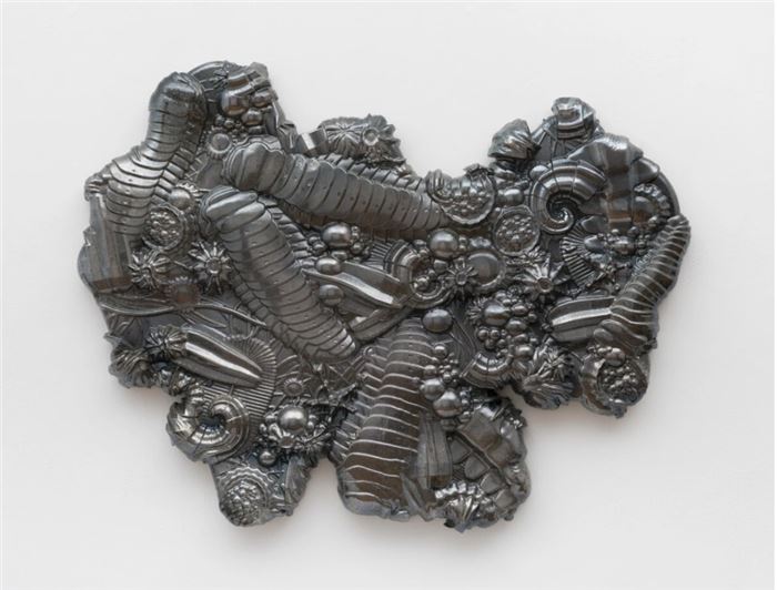 Anika Yi, Plastiglomerate, 2024, High density foam, distress chrome finish. Courtesy the artist and 47 Canal, New York