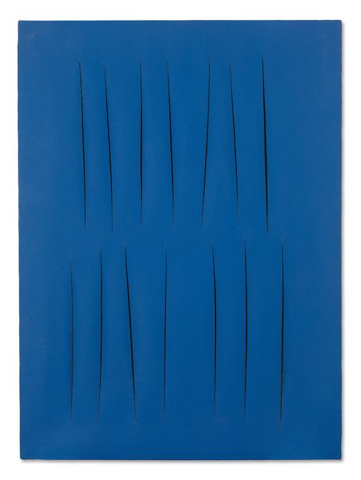 Lucio Fontana, Concetto spaziale, Attese, Executed in 1964, water-based paint on canvas. Photo: Sotheby’s.