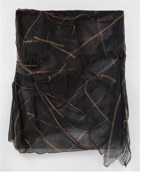 David Hammons, Untitled, 2014, acrylic and tarp on canvas. Courtesy of Hauser & Wirth and The New York Times.