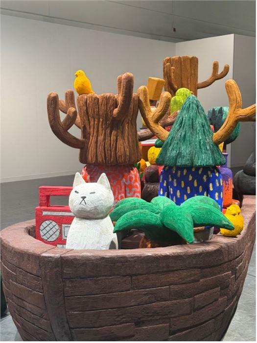 Yuichi Hirako, Seeding, 2024, acrylic on wood. Photo courtesy of Maya Garabedian.
