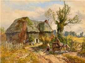 Tableau Original Walter Harrowing (1838-1913) – Peinture à L'huile – Scène De Chasse Au Renard – Britannique