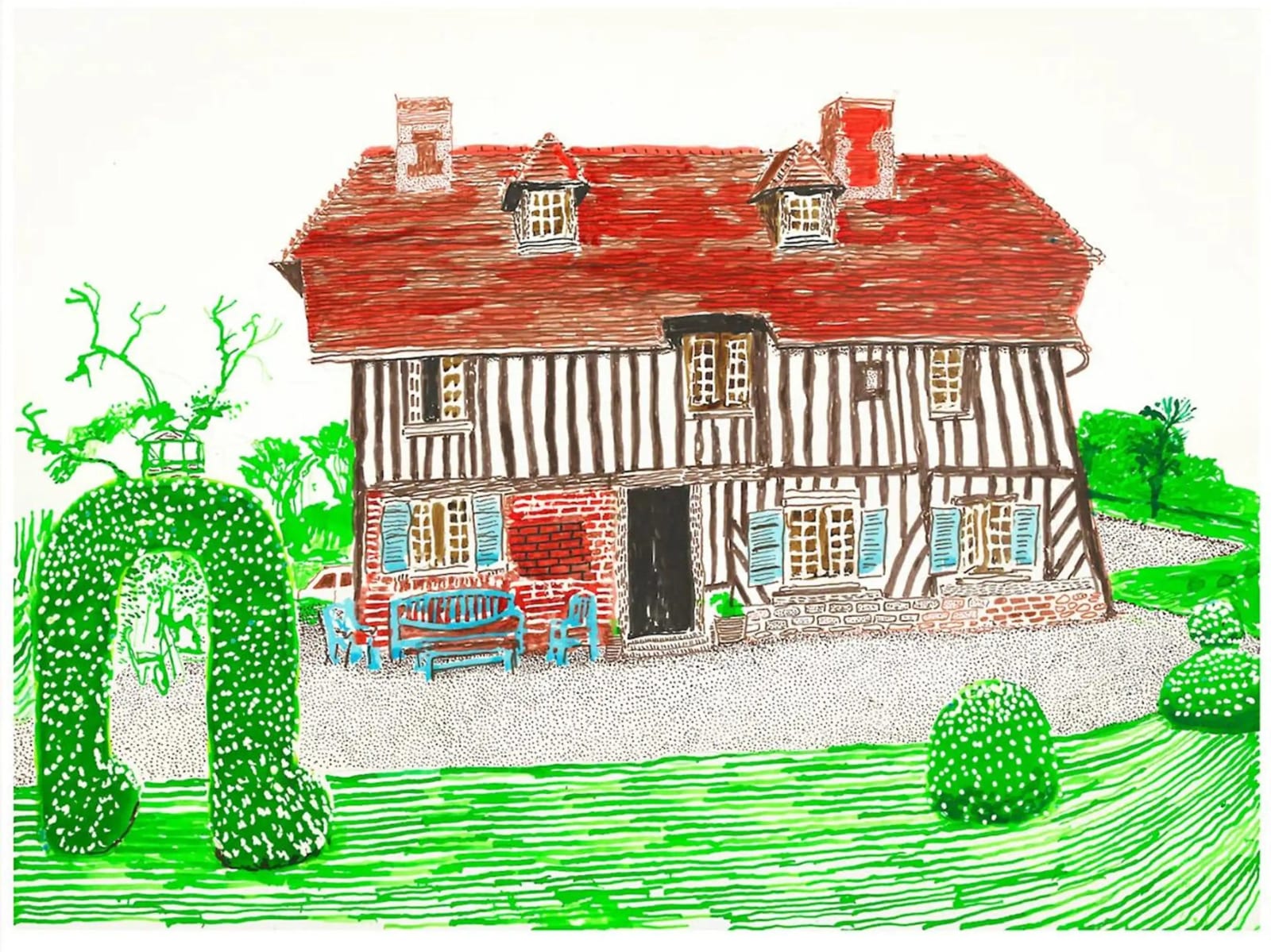 In Front Of House Looking North by David Hockney, 2019