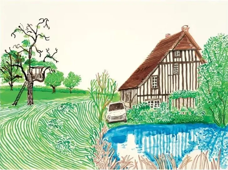 In Front Of House Looking East by David Hockney, 2019