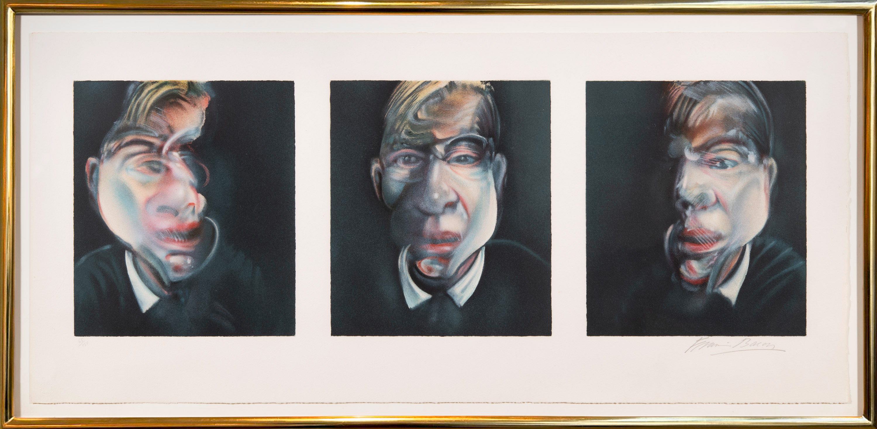 Artwork by Francis Bacon, after Three studies for a Self-Portrait, (1979), Made of Single sheet, lithograph on Arches paper 