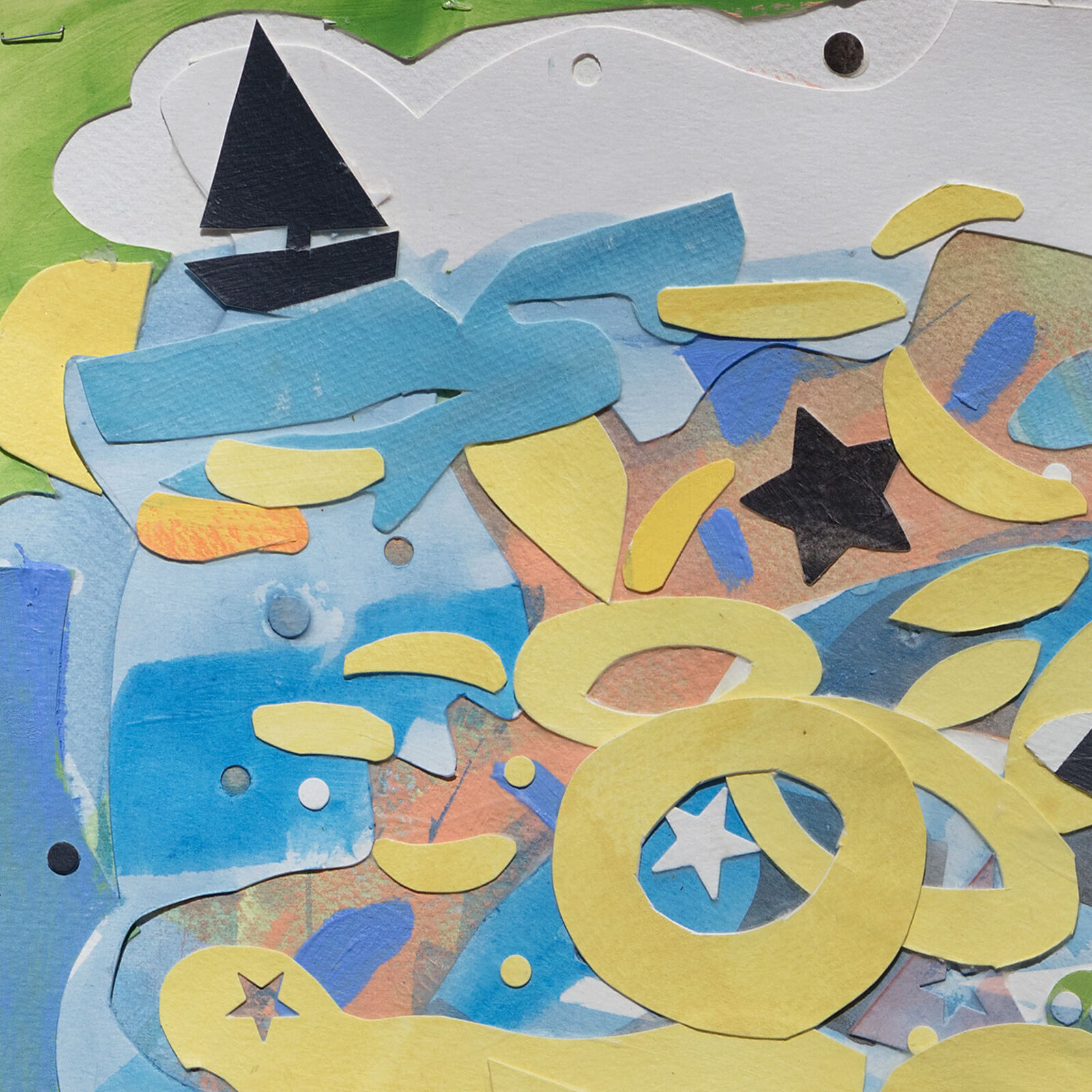 Artwork by Francks Francois Décéus, Spring Break Sunday #2, Made of Acrylic and Collage on Paper 