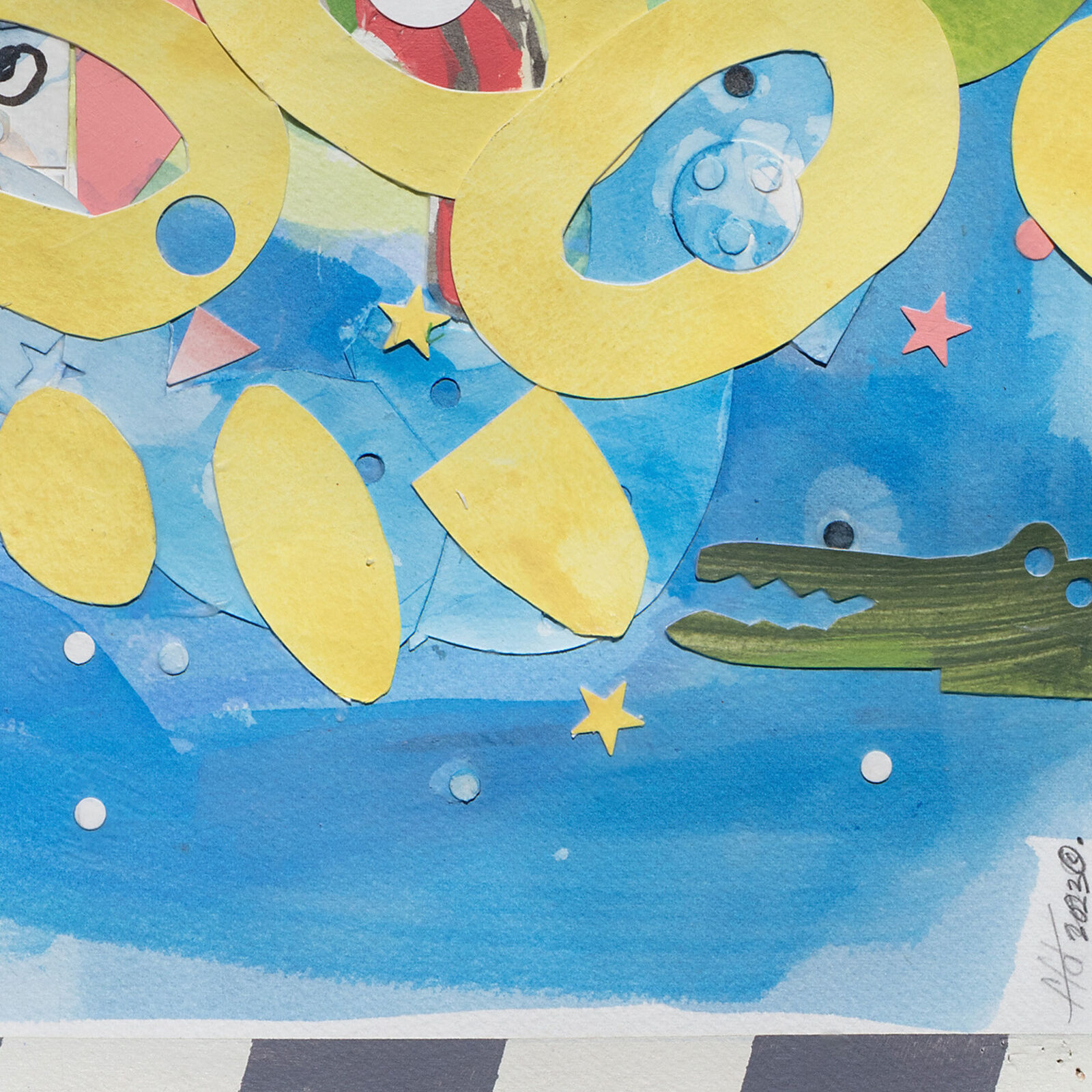 Artwork by Francks Francois Décéus, Spring Break Sunday #2, Made of Acrylic and Collage on Paper 