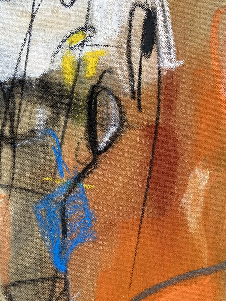 Artwork by Adrienn Krahl, Graphic romantic– Part 2, Made of Acrylic, charcoal and pastel on raw canvas 