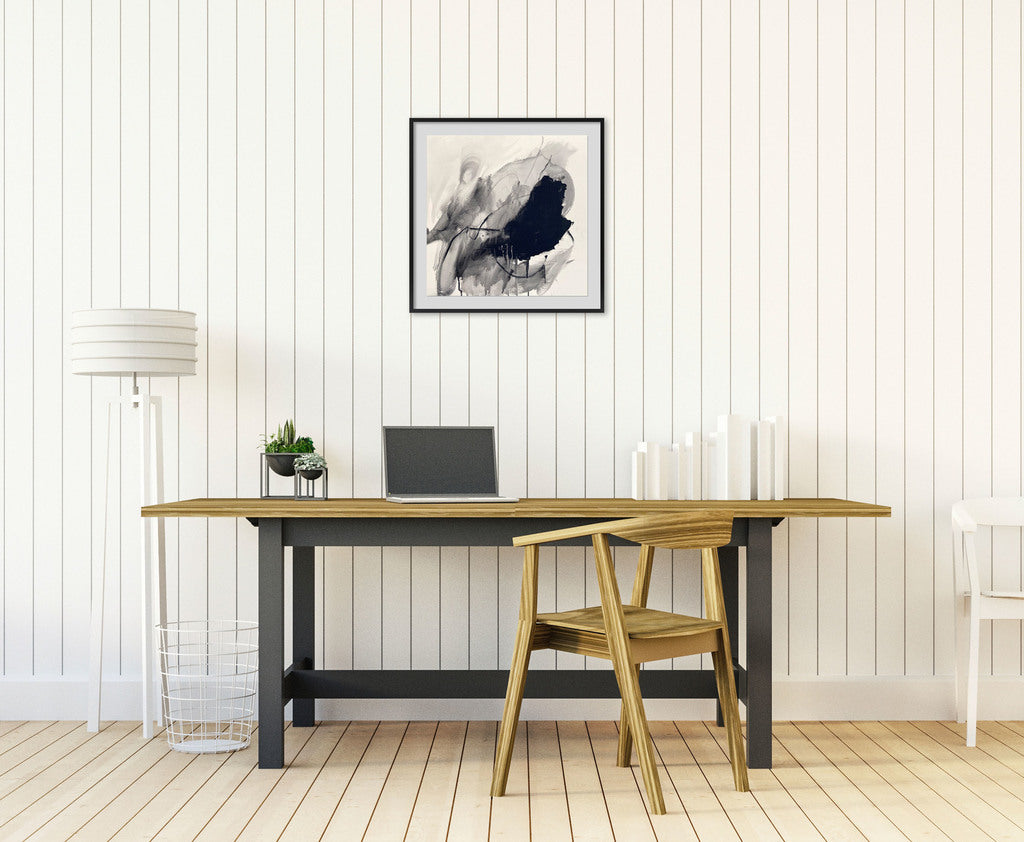 Artwork by Adrienn Krahl, Monochrome abstraction Part 1, Made of Acrylic, charcoal and graphite on canvas 