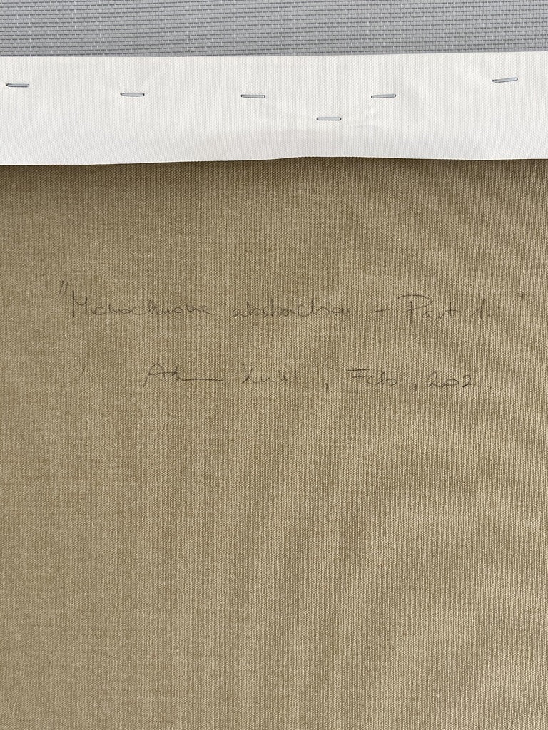 Artwork by Adrienn Krahl, Monochrome abstraction Part 1, Made of Acrylic, charcoal and graphite on canvas 