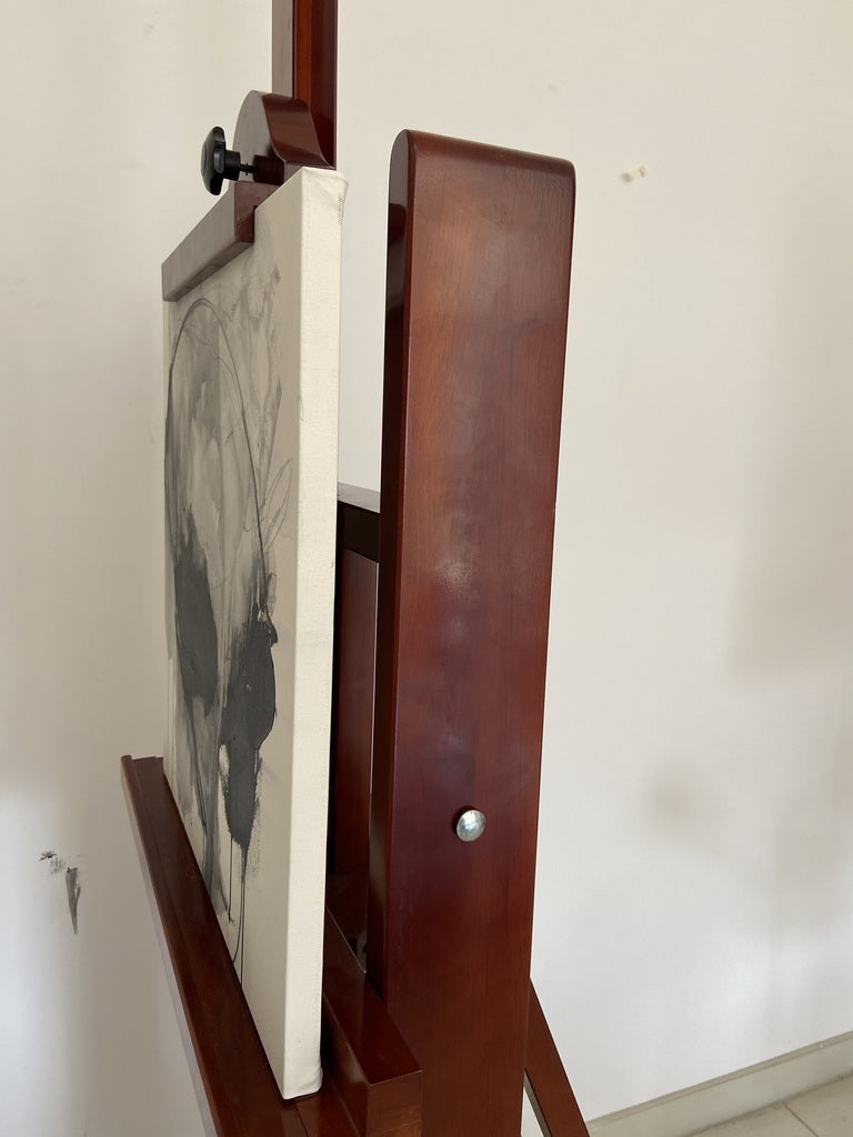 Artwork by Adrienn Krahl, Monochrome abstraction Part 2, Made of Acrylic, charcoal and graphite on canvas 