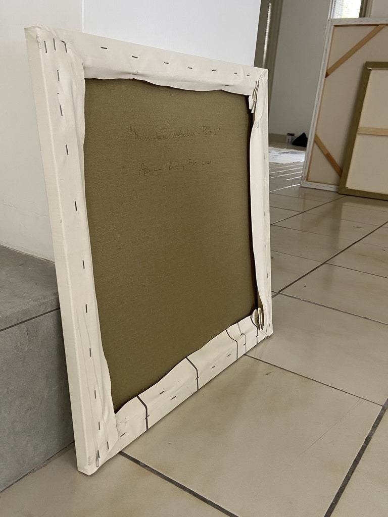 Artwork by Adrienn Krahl, Monochrome abstraction Part 2, Made of Acrylic, charcoal and graphite on canvas 