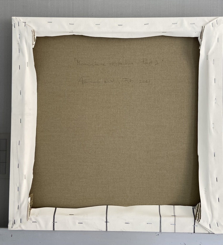 Artwork by Adrienn Krahl, Monochrome abstraction Part 2, Made of Acrylic, charcoal and graphite on canvas 