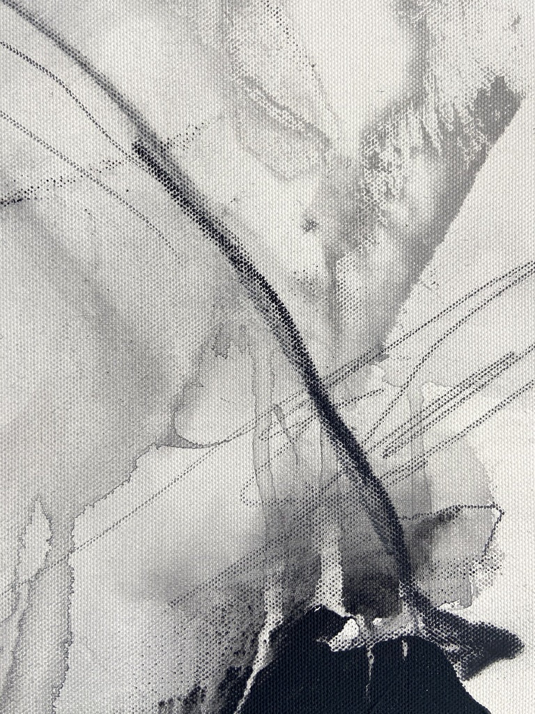 Artwork by Adrienn Krahl, Monochrome abstraction Part 2, Made of Acrylic, charcoal and graphite on canvas 